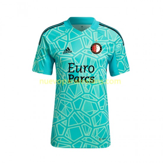 Camiseta de Fútbol Feyenoord Rotterdam Portero Hombre Casa 2022-2023 Manga Corta