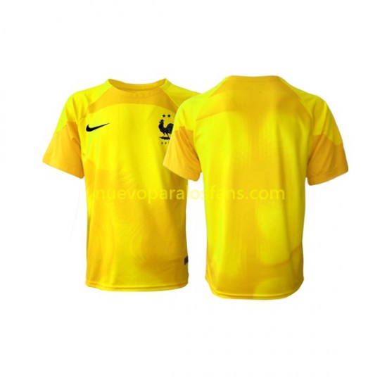 Camiseta de Fútbol Francia Portero Hombre Tercera Copa Mundial 2022 Manga Corta