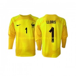 Camiseta de Fútbol Francia Hugo Lloris 1 Portero Hombre Tercera Copa Mundial 2022 Manga Larga