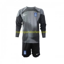 Camiseta de Fútbol Grecia Portero Niño Exterior 2022-2023 Manga Larga