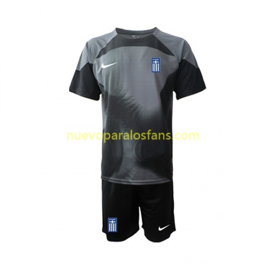 Camiseta de Fútbol Grecia Portero Niño Exterior 2022-2023 Manga Corta