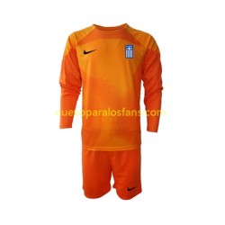 Camiseta de Fútbol Grecia Portero Niño Tercera 2022-2023 Manga Larga