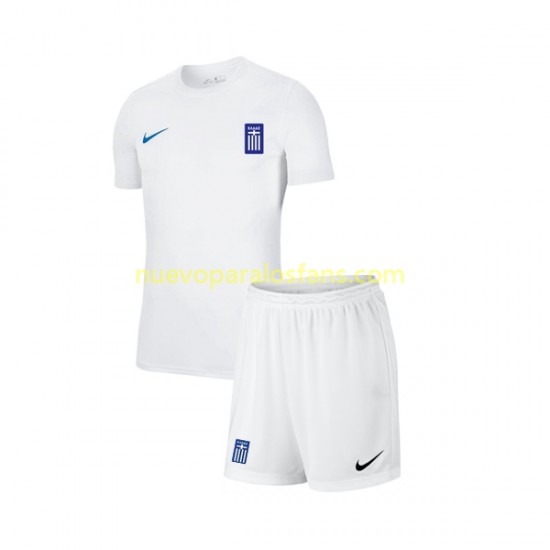 Camiseta de Fútbol Grecia Niño Exterior 2022-2023 Manga Corta