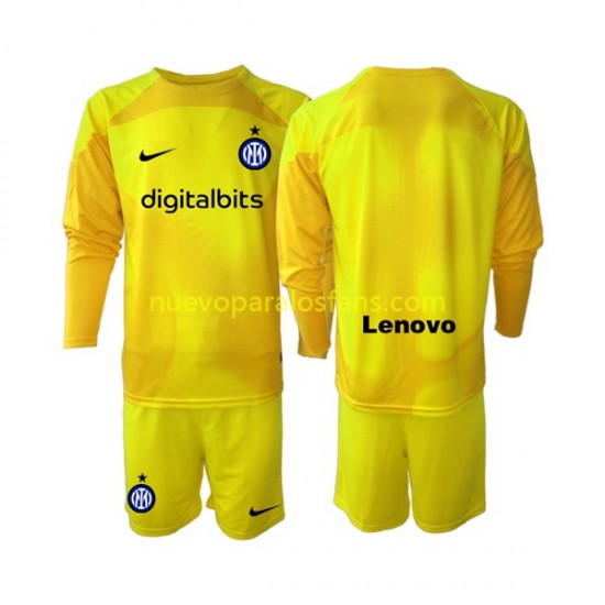 Camiseta de Fútbol Inter Milan Portero Niño Exterior 2022-2023 Manga Larga