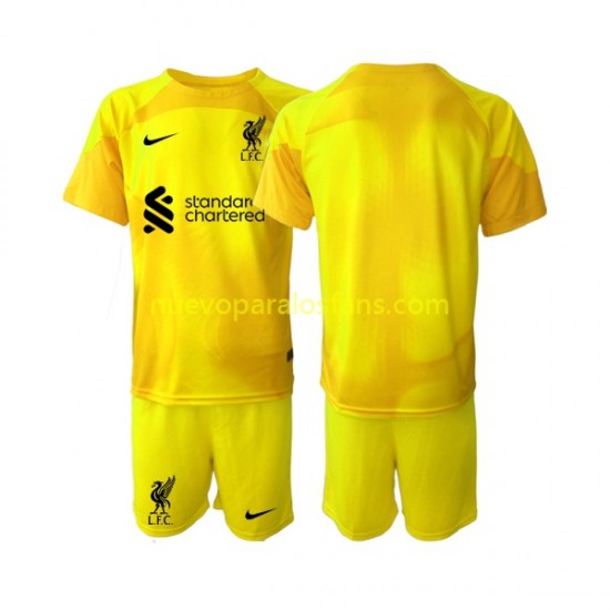 Camiseta de Fútbol Liverpool Portero Niño Cuarto 2022-2023 Manga Corta