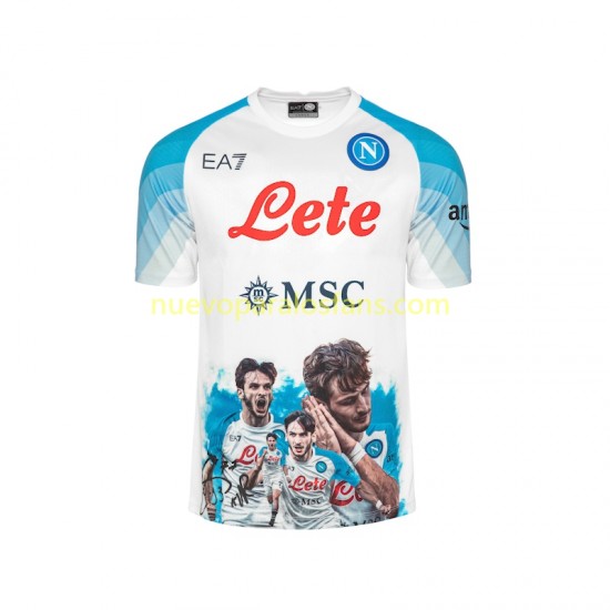 Camiseta de Fútbol Napoli Face Game Kvaratskhelia 77 Hombre Casa 2022-2023 Manga Corta