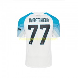 Camiseta de Fútbol Napoli Face Game Kvaratskhelia 77 Hombre Casa 2022-2023 Manga Corta