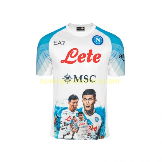 Camiseta de Fútbol Napoli Face Game Minjae 3 Hombre Casa 2022-2023 Manga Corta