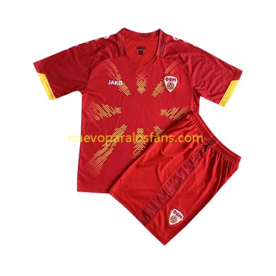 Camiseta de Fútbol Macedonia Północna Niño Casa 2023 Manga Corta