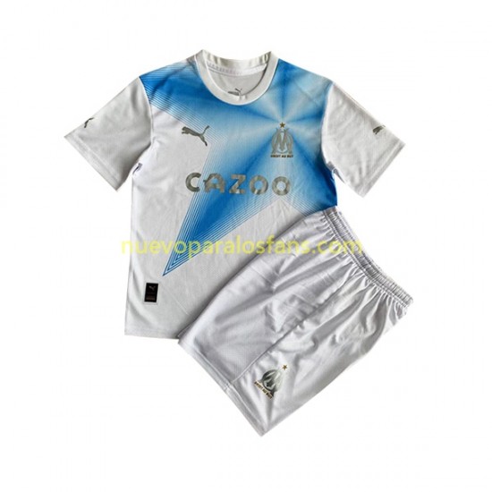 Camiseta de Fútbol Olympique de Marsella Anniversary Niño Casa 2022-2023 Manga Corta