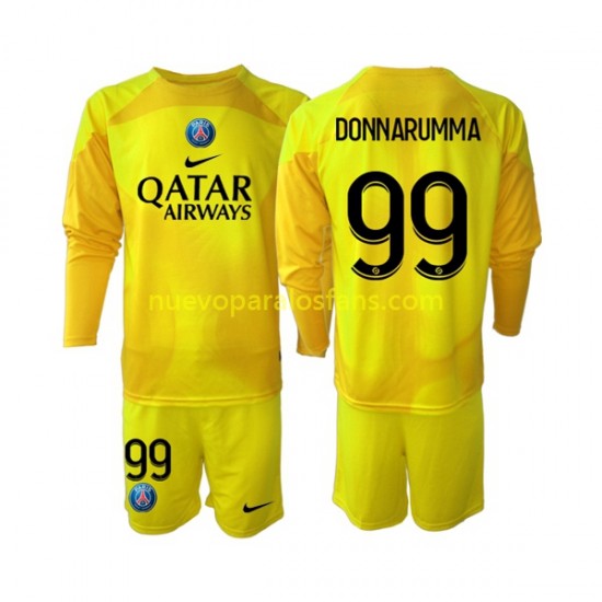 Camiseta de Fútbol Paris Saint-Germain Gianluigi Donnarumma 99 Portero Niño Tercera 2022-2023 Manga Larga