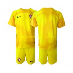 Camiseta de Fútbol Portugal Portero Niño Casa Copa Mundial 2022 Manga Corta