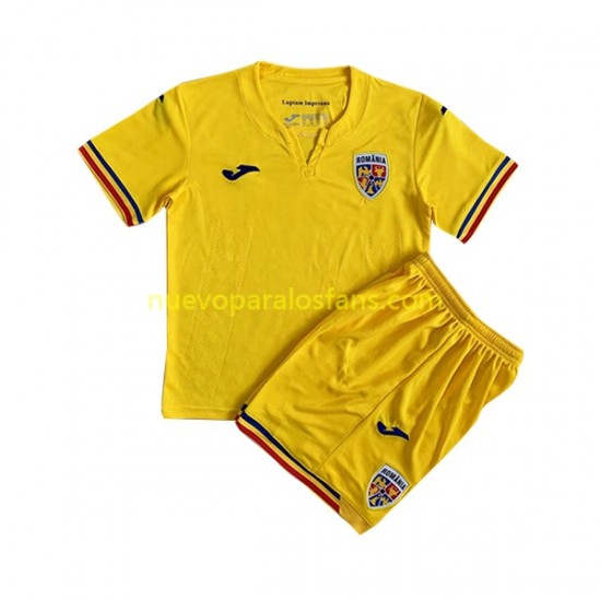 Camiseta de Fútbol Rumania Niño Casa 2023 Manga Corta