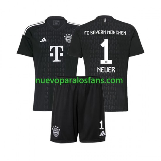 Camiseta de Fútbol Bayern de Múnich Manuel Neuer 1 Portero Niño Casa 2023-2024 Manga Corta