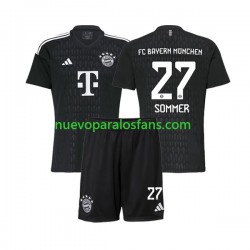Camiseta de Fútbol Bayern de Múnich Yann Sommer 27 Portero Niño Casa 2023-2024 Manga Corta