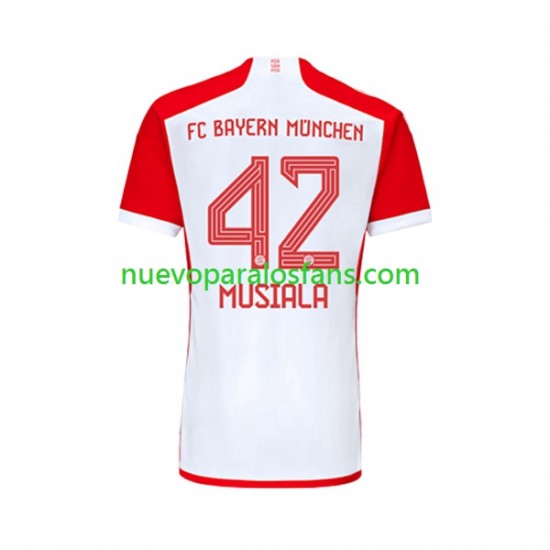 Camiseta de Fútbol Bayern de Múnich Jamal Musiala 42 Hombre Casa 2023-2024 Manga Corta