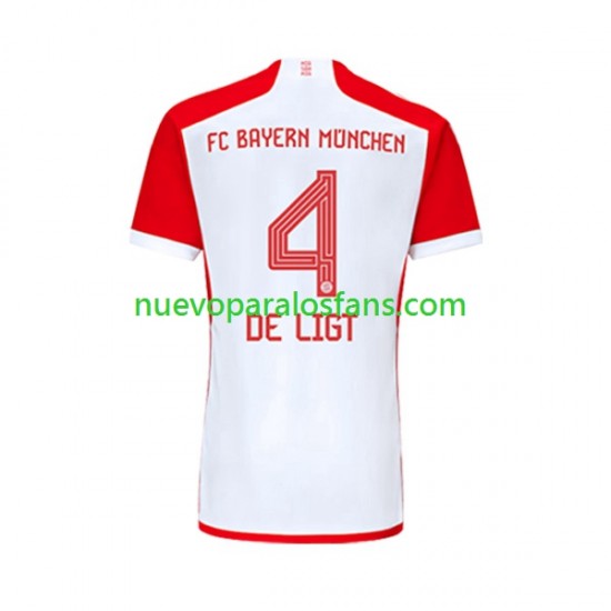 Camiseta de Fútbol Bayern de Múnich Matthijs de Ligt 4 Hombre Casa 2023-2024 Manga Corta