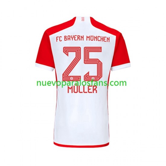Camiseta de Fútbol Bayern de Múnich Thomas Muller 25 Hombre Casa 2023-2024 Manga Corta