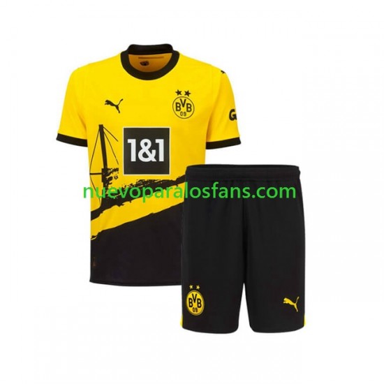 Camiseta de Fútbol Borussia Dortmund Niño Casa 2023-2024 Manga Corta