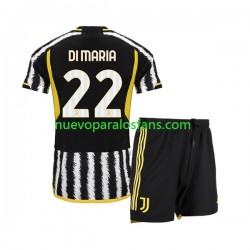 Camiseta de Fútbol Juventus Angel Di Maria 22 Niño Casa 2023-2024 Manga Corta