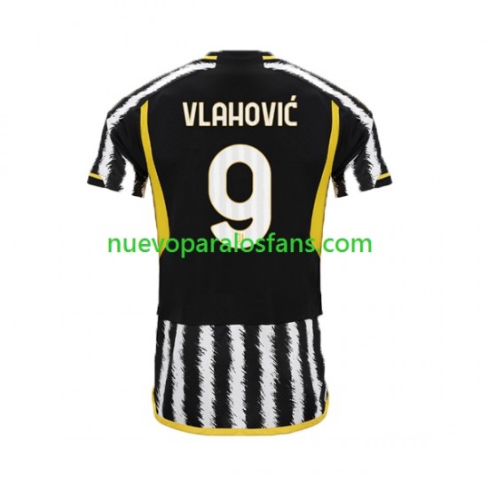 Camiseta de Fútbol Estados Unidos Juventus Dn Vlahovic 9 Hombre Casa 2023-2024 Manga Corta