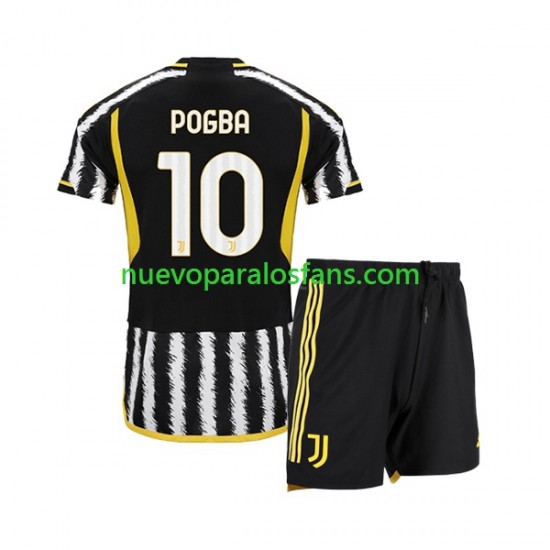 Camiseta de Fútbol Juventus Paul Pogba 10 Niño Casa 2023-2024 Manga Corta