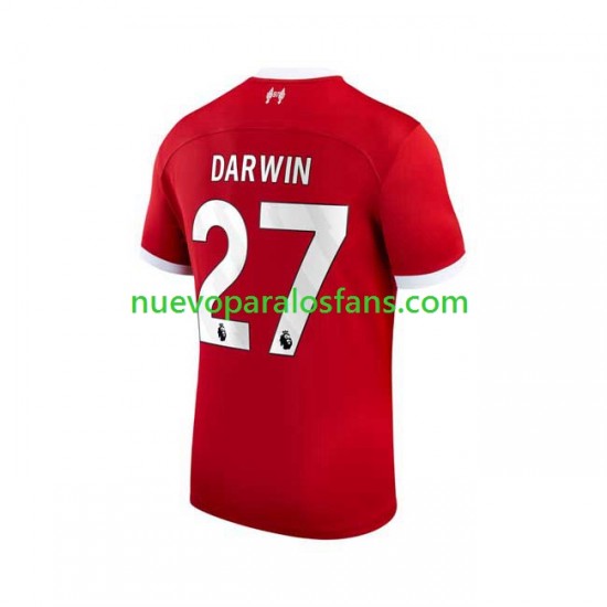 Camiseta de Fútbol Liverpool Darwin Nunez 27 Hombre Casa 2023-2024 Manga Corta