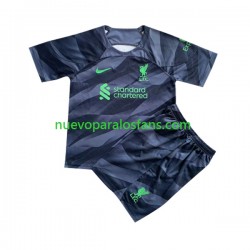 Camiseta de Fútbol Liverpool Portero Niño Exterior 2023-2024 Manga Corta