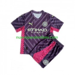 Camiseta de Fútbol Manchester City Portero Niño Exterior 2023-2024 Manga Corta