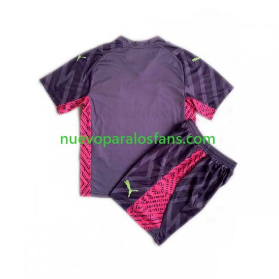 Camiseta de Fútbol Manchester City Portero Niño Exterior 2023-2024 Manga Corta
