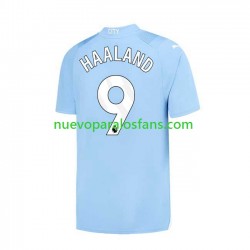 Camiseta de Fútbol Manchester City Haaland 9 Hombre Casa 2023-2024 Manga Corta