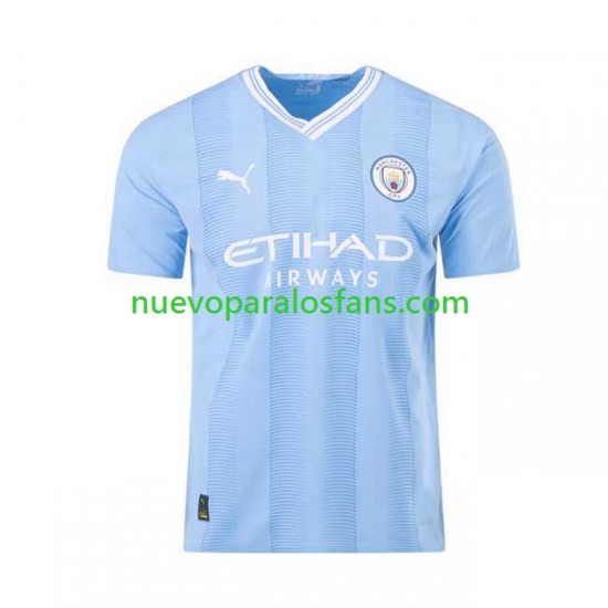 Camiseta de Fútbol Manchester City Hombre Casa 2023-2024 Manga Corta