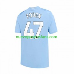 Camiseta de Fútbol Manchester City Phil Foden 47 Hombre Casa 2023-2024 Manga Corta