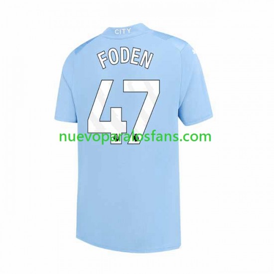 Camiseta de Fútbol Manchester City Phil Foden 47 Hombre Casa 2023-2024 Manga Corta