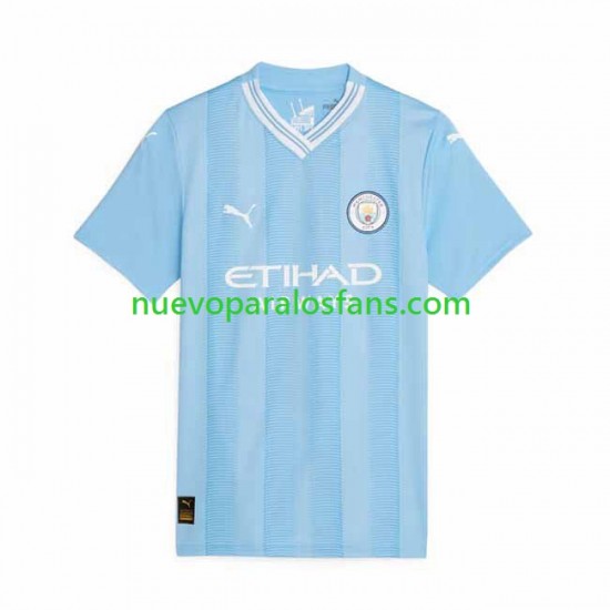 Camiseta de Fútbol Manchester City Mujer Casa 2023-2024 Manga Corta