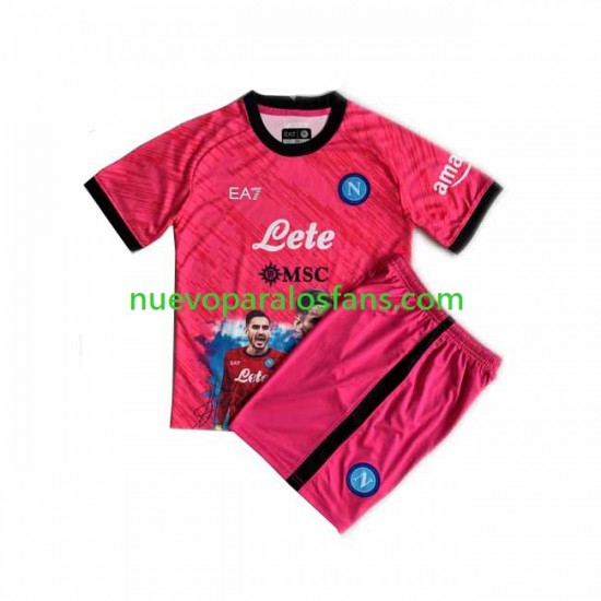 Camiseta de Fútbol Napoli Face Game Alex Meret 1 Portero Niño Casa 2022-2023 Manga Corta