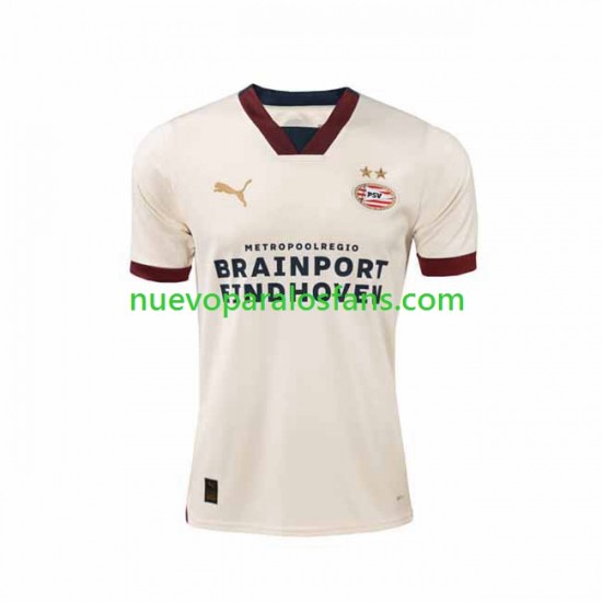 Camiseta de Fútbol PSV Eindhoven Hombre Exterior 2023-2024 Manga Corta