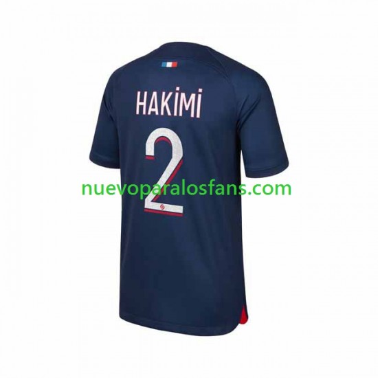 Camiseta de Fútbol Paris Saint-Germain Hakimi 2 Hombre Casa 2023-2024 Manga Corta