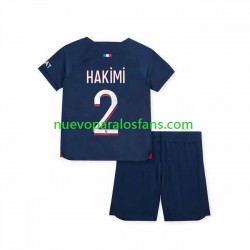 Camiseta de Fútbol Paris Saint-Germain Hakimi 2 Niño Casa 2023-2024 Manga Corta