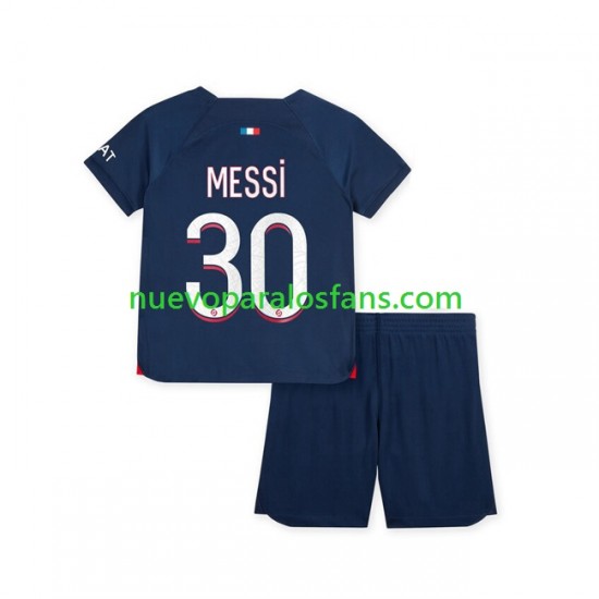 Camiseta de Fútbol Paris Saint-Germain Lionel Messi 30 Niño Casa 2023-2024 Manga Corta