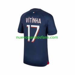 Camiseta de Fútbol Paris Saint-Germain Vitinha 17 Hombre Casa 2023-2024 Manga Corta