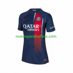 Camiseta de Fútbol Paris Saint-Germain Mujer Casa 2023-2024 Manga Corta