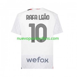 Camiseta de Fútbol AC Milan Rafael Leao 10 Hombre Exterior 2023-2024 Manga Corta