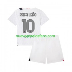 Camiseta de Fútbol AC Milan Rafael Leao 10 Niño Exterior 2023-2024 Manga Corta