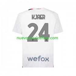 Camiseta de Fútbol AC Milan Simon Kjaer 24 Hombre Exterior 2023-2024 Manga Corta