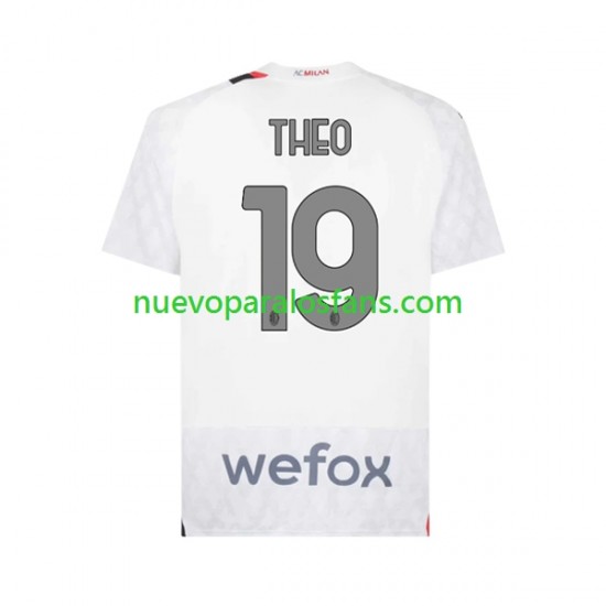 Camiseta de Fútbol AC Milan Theo 19 Hombre Exterior 2023-2024 Manga Corta