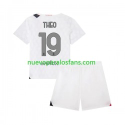 Camiseta de Fútbol AC Milan Theo 19 Niño Exterior 2023-2024 Manga Corta