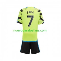Camiseta de Fútbol Arsenal Saka 7 Niño Exterior 2023-2024 Manga Corta