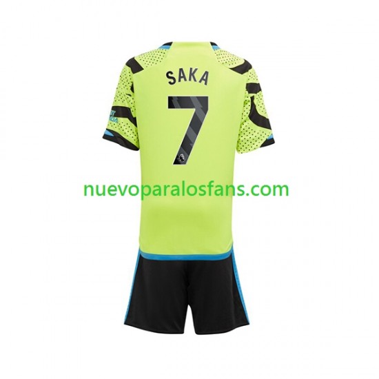 Camiseta de Fútbol Arsenal Saka 7 Niño Exterior 2023-2024 Manga Corta