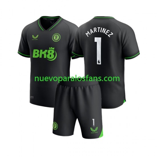 Camiseta de Fútbol Aston Villa Emiliano Martinez 1 Portero Niño Casa 2023-2024 Manga Corta